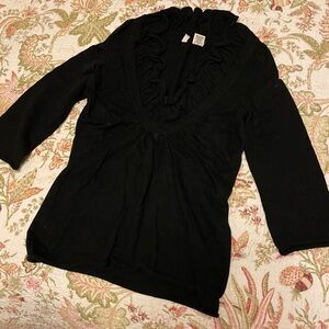 Moth Black V-Neck Sweater